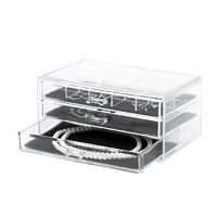 Large 3 Drawer Jewellery Box - Transparent