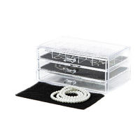 Large 3 Drawer Jewellery Box - Transparent