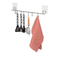 Bestlock Magic No Drilling Wall Mountable Kitchen Utensil Hanging Rack with 8 Hooks