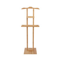 Balto Bamboo Valet Stand with Shelf