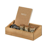 Vintage Wooden Storage Box with 2 Compartments