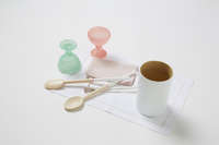 Large Bamboo Utensil Holder - White