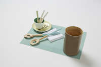 Large Bamboo Utensil Holder - Taupe