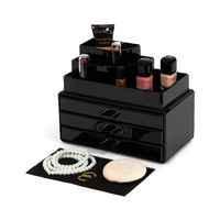 Large 3 Drawer Jewellery And Make-up Organiser - Black