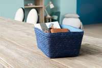 "Hawaii" Woven Storage Basket - Navy Blue
