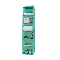 Hanging Clothes Organiser with 6 Compartments - Light Green