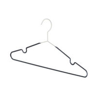 Set of 3 "Sticky" Non Slip Notched Hangers - Grey and White