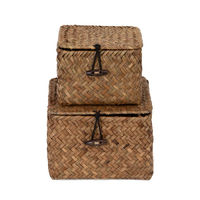 Set of 2 "Tresor" Seagrass Storage Baskets - Brown