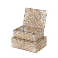 Set of 2 "Macao" Seagrass Storage Baskets - Beige
