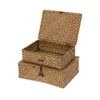 Set of 2 "Macao" Seagrass Storage Baskets - Brown