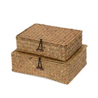 Set of 2 "Macao" Seagrass Storage Baskets - Brown
