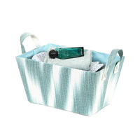"Samoa" Storage Basket with Handles - Aqua Green