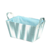 "Samoa" Storage Basket with Handles - Aqua Green