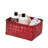 "Hanoi" Large Bamboo Storage Basket - Red