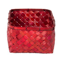 "Hanoi" Large Bamboo Storage Basket - Red