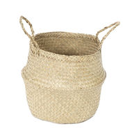 "Belly" Small Woven Seagrass Storage Basket - Natural