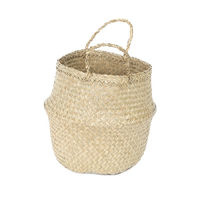 "Belly" Small Woven Seagrass Storage Basket - Natural