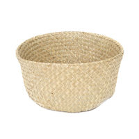 "Belly" Small Woven Seagrass Storage Basket - Natural