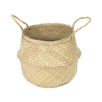 "Belly" Medium Woven Seagrass Storage Basket-Natural