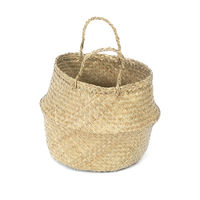 "Belly" Medium Woven Seagrass Storage Basket-Natural