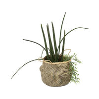 "Belly" Large Woven Seagrass Storage Basket - Natural/Black