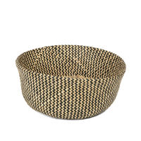 "Belly" Large Woven Seagrass Storage Basket - Natural/Black
