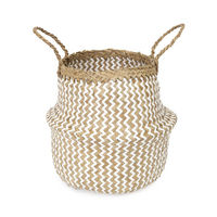 "Belly" Small Woven Seagrass Storage Basket - White