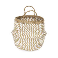 "Belly" Small Woven Seagrass Storage Basket - White