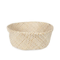 "Belly" Large Woven seagrass storage basket - White