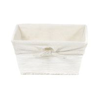"Kimo" Woven Paper Storage Basket - White
