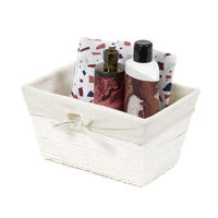 "Kimo" Woven Paper Storage Basket - White