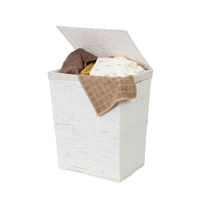 "Kimo" Woven Paper Laundry Basket - White