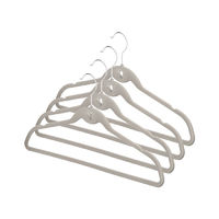 Set of 4 Children's "Velvet" Non-Slip Clothes Hangers with Bar