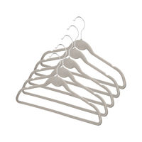 Set of 5 Children's "Velvet" Non-Slip Clothes Hangers with Bar