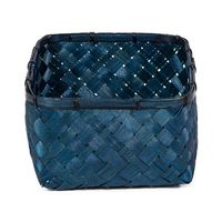 "Hanoi" Large Bamboo Storage Basket - Duck Blue