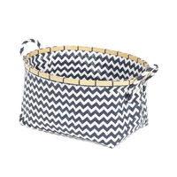 "Zig-Zag" Storage Basket - Navy Blue