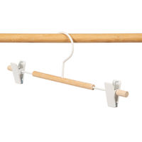 "Helsinski" Wooden Clothes Hanger with Metal Clip - White