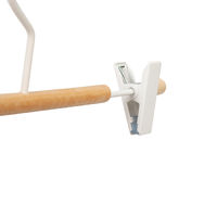 "Helsinski" Wooden Clothes Hanger with Metal Clip - White