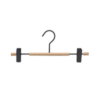 "Helsinski" Wooden Clothes Hanger with Metal Clip - Black