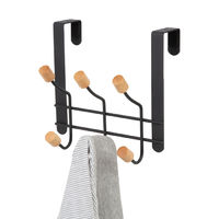 "Helsinski" 6 Hook Over Door Hanger - Black