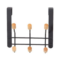 "Helsinski" 6 Hook Over Door Hanger - Black