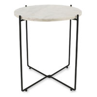"Agneta" White Marble Side Table Copenhagen