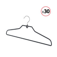 Set of 30 "Sticky" Non Slip Curved Clothes Hangers
