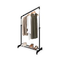 Under stairs clothes rails - Black and silver