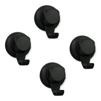 "Bestlock Black" Suction Wall Mountable Set of 4 Small Hanging Hooks