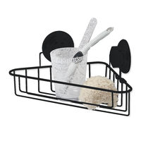 "Bestlock Black" Suction Wall Mountable Corner Storage Shelf