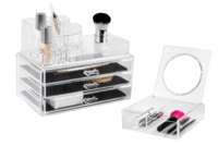 Make-Up and Jewellery Drawer Organiser and Compact Set - Transparent