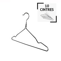 Set of 10 black metal hangers
