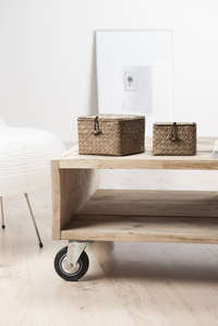 Set of 2 "Tresor" Seagrass Storage Baskets - Beige