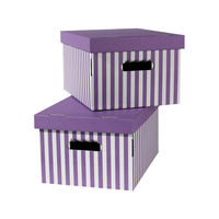 Set of 2 Cardboard "Shirt" Boxes - Plum